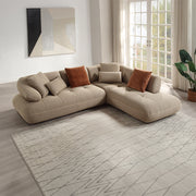 Carrick 139" Upholstered Sectional Sofa – Modern Comfort w/ 6 Pillows