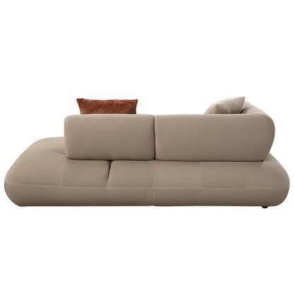 Carrick 139" Upholstered Sectional Sofa – Modern Comfort w/ 6 Pillows