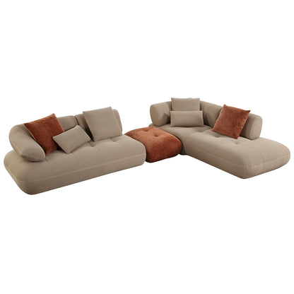 Carrick 139" Upholstered Sectional Sofa – Modern Comfort w/ 6 Pillows