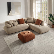 Carrick 139" Upholstered Sectional Sofa – Modern Comfort w/ 6 Pillows