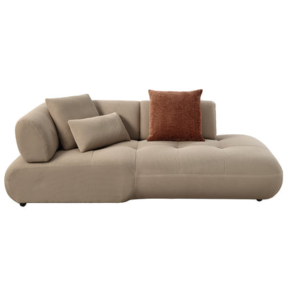 Carrick 139" Upholstered Sectional Sofa – Modern Comfort w/ 6 Pillows