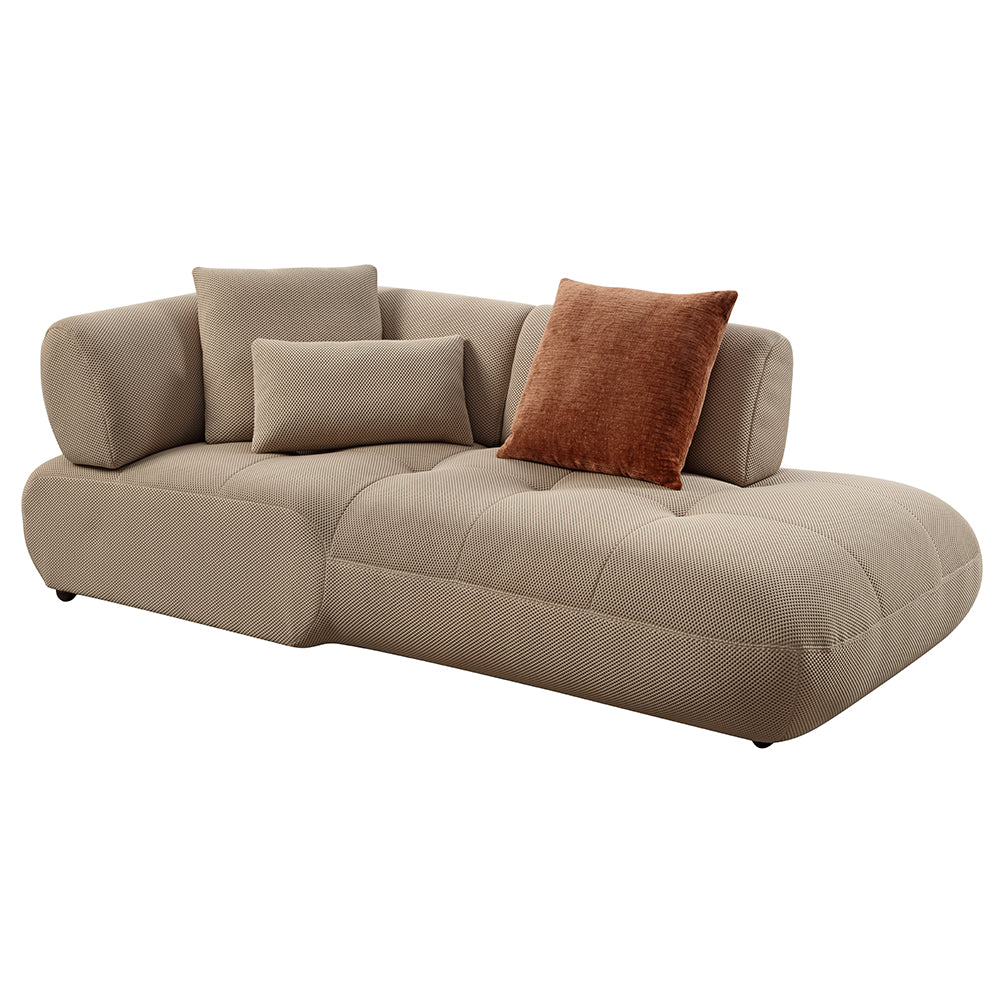 Carrick 139" Upholstered Sectional Sofa – Modern Comfort w/ 6 Pillows