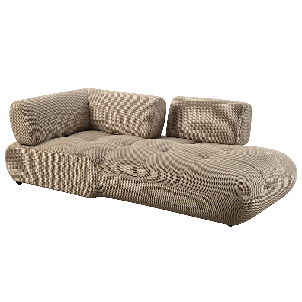 Carrick 139" Upholstered Sectional Sofa – Modern Comfort w/ 6 Pillows