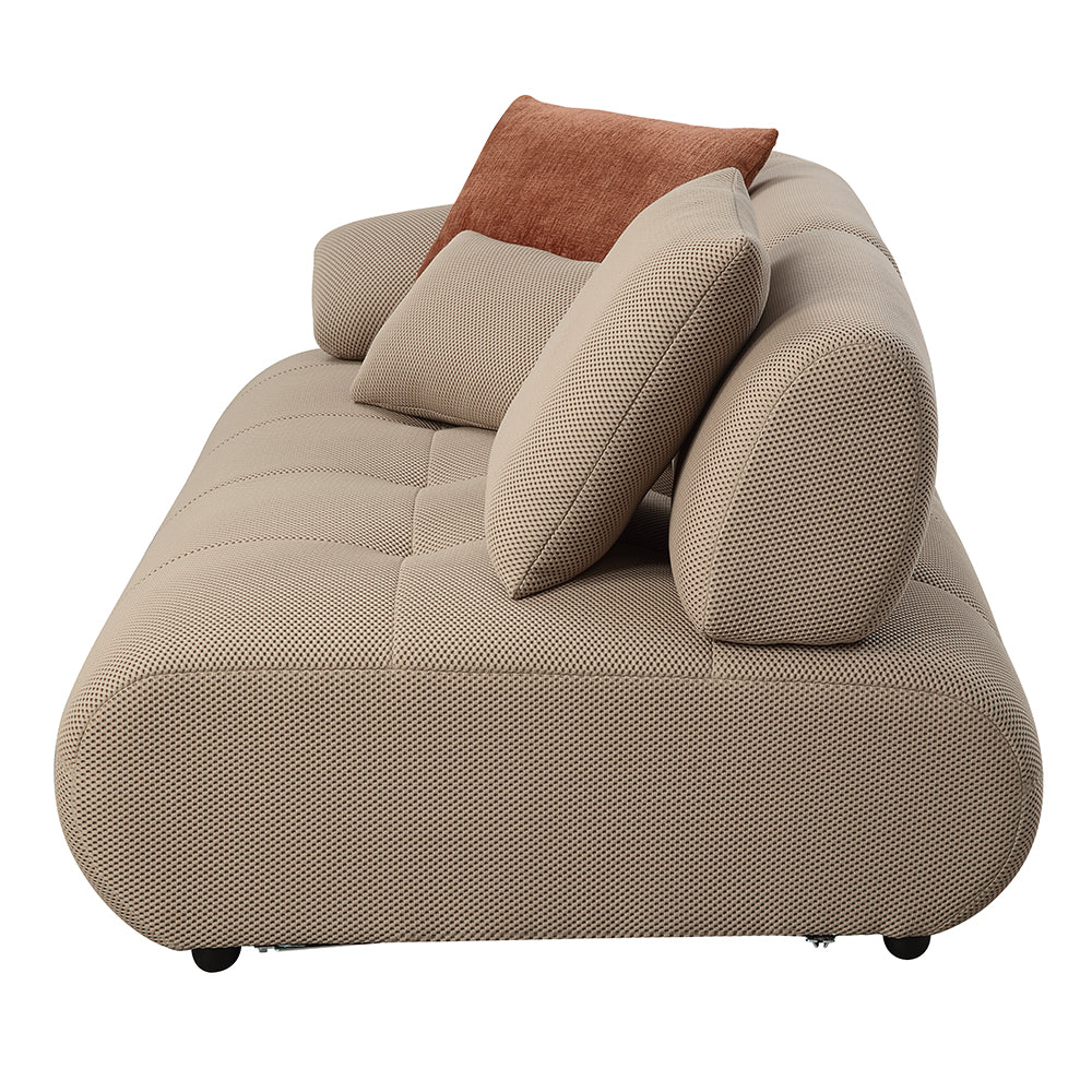 Carrick 139" Upholstered Sectional Sofa – Modern Comfort w/ 6 Pillows