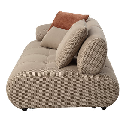 Carrick 139" Upholstered Sectional Sofa – Modern Comfort w/ 6 Pillows