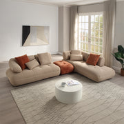 Carrick 139" Upholstered Sectional Sofa – Modern Comfort w/ 6 Pillows