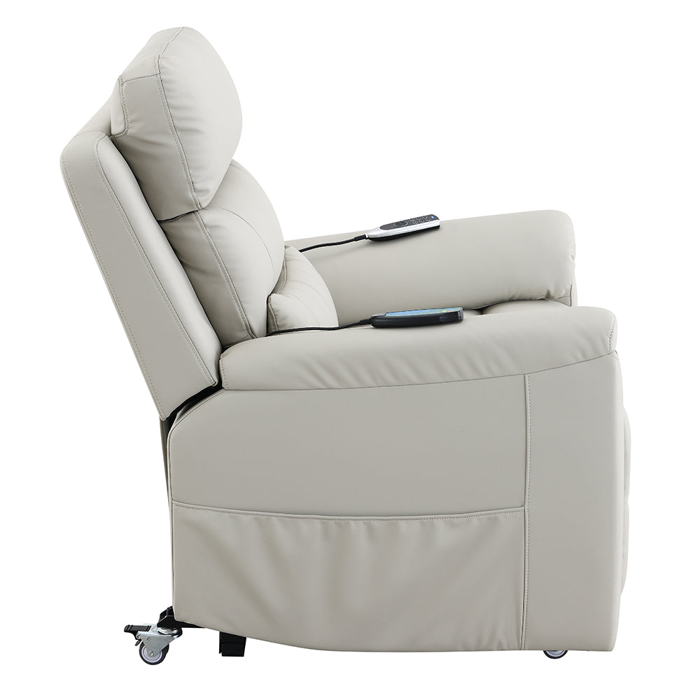 Sillón reclinable eléctrico tapizado Marsha de 40" con elevación y masaje