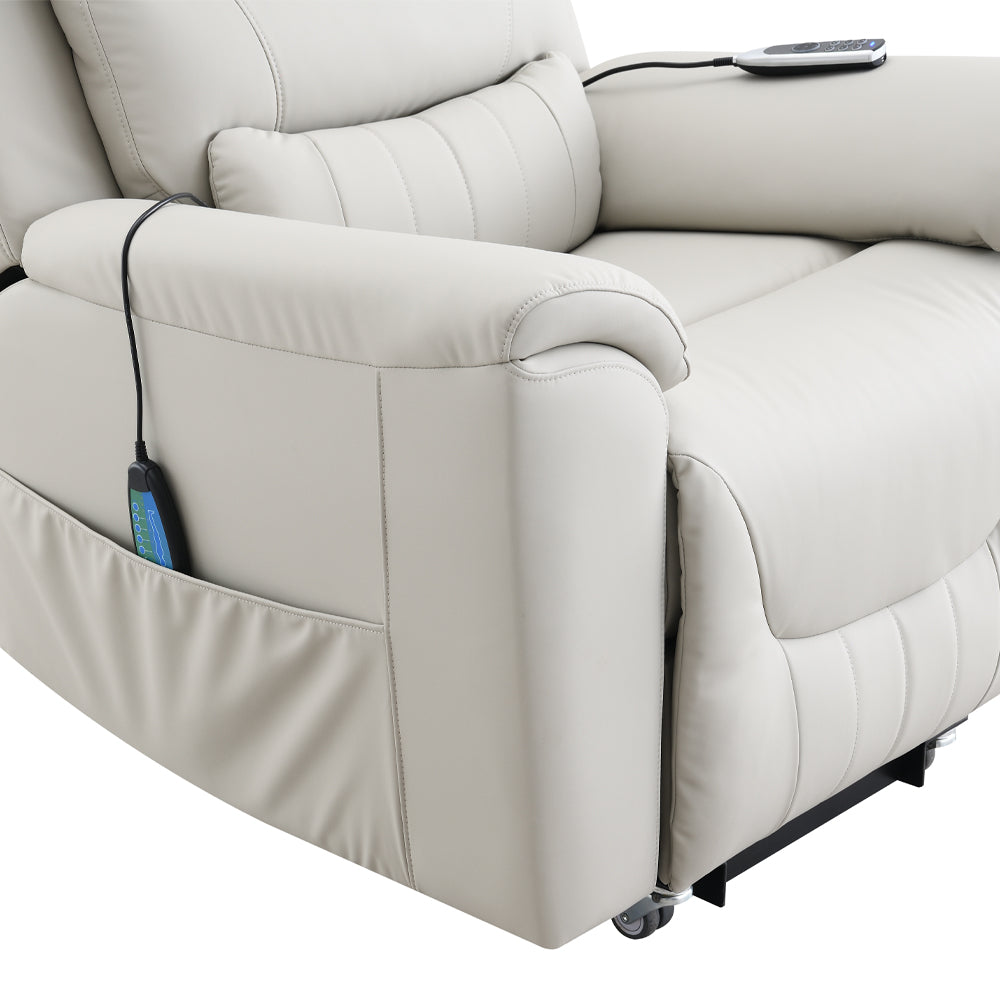 Sillón reclinable eléctrico tapizado Marsha de 40" con elevación y masaje