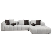 Sofá seccional tapizado Manila de 145" de largo con 8 almohadas
