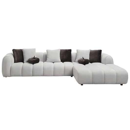 Manilla 145"L Upholstered Sectional Sofa with 8 Pillows