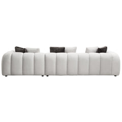 Sofá seccional tapizado Manila de 145" de largo con 8 almohadas