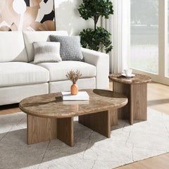 Markku End Table w/Natural Marble