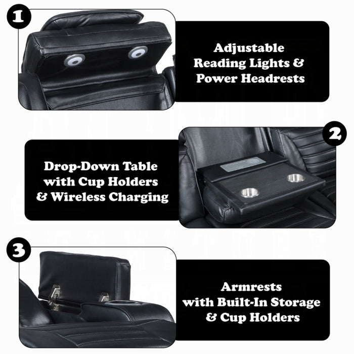 Ephron Power Motion 2PC Reclining Set with LED Lighting