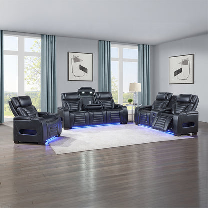 Ephron Power Motion Loveseat W/ Console, Power Headrests, LED & Speakers