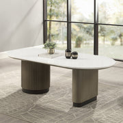 Clayten Oval Coffee Table with Engineering Top