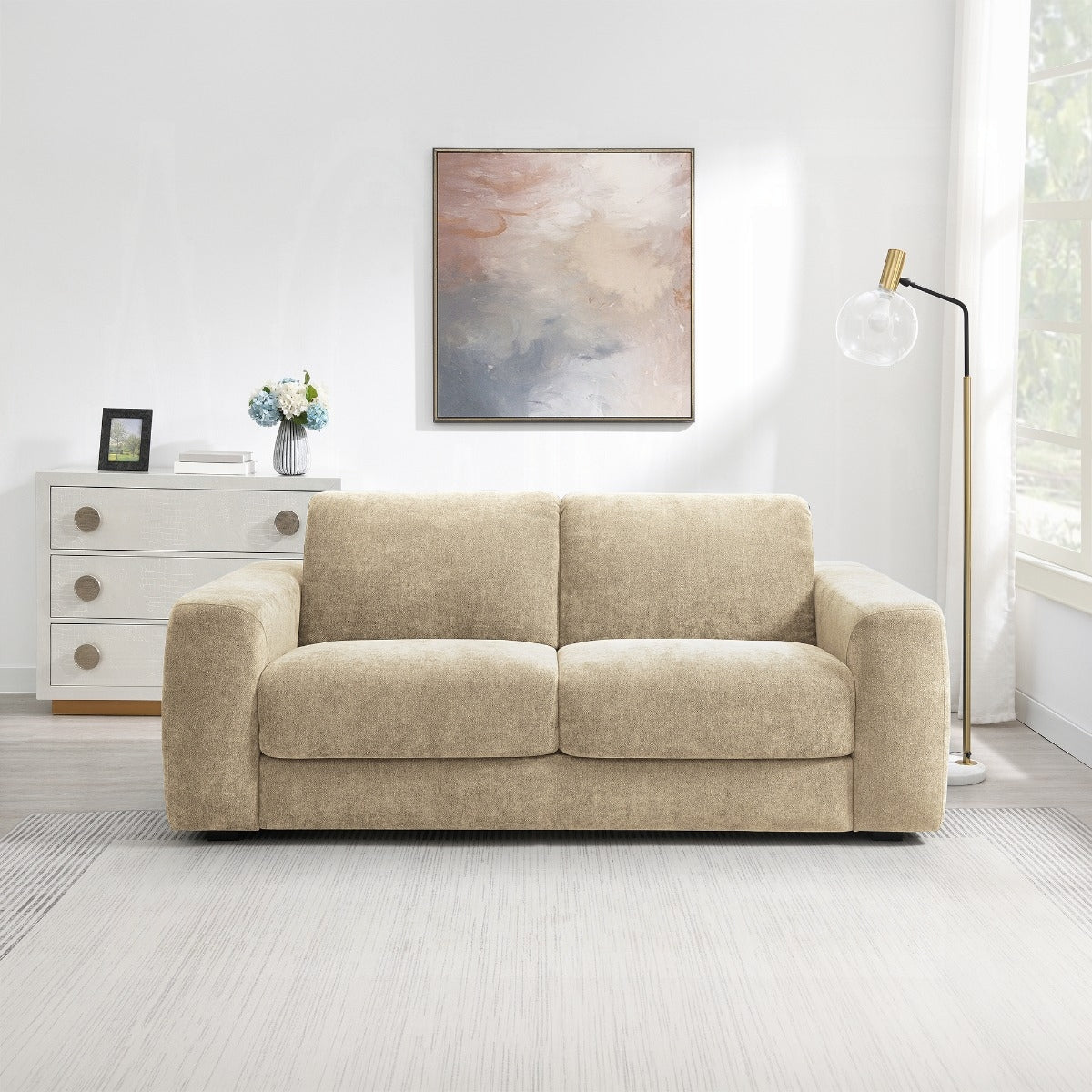 Chesney Sofa w/Sleeper - Beige Chenille
