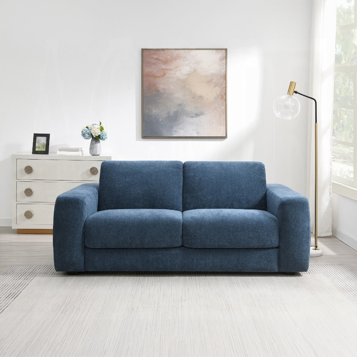 Chesney Sofa w/Sleeper - Dark Blue Chenille