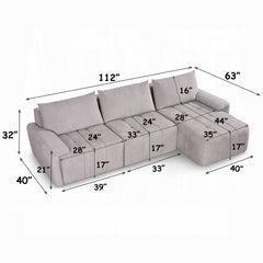 Dorcas Compressed Sectional Sofa