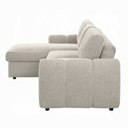 Nuriel Reversible Sectional Sofa w/Sleeper & Storage - Beige Boucle