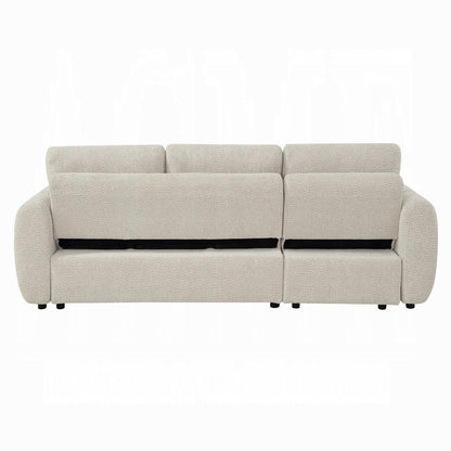 Nuriel Reversible Sectional Sofa w/Sleeper & Storage - Beige Boucle