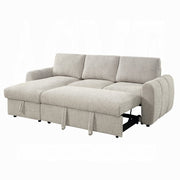 Nuriel Reversible Sectional Sofa w/Sleeper & Storage - Beige Boucle