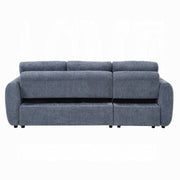 Nuriel Reversible Sectional Sofa w/Sleeper & Storage - Blue Boucle