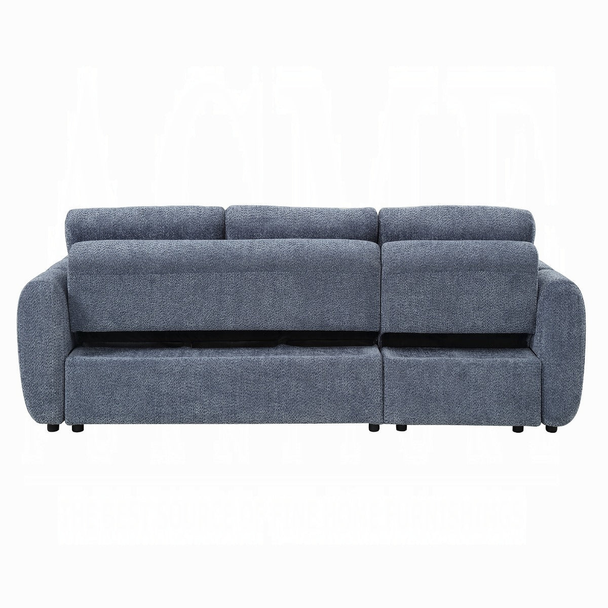 Nuriel Reversible Sectional Sofa w/Sleeper & Storage - Blue Boucle