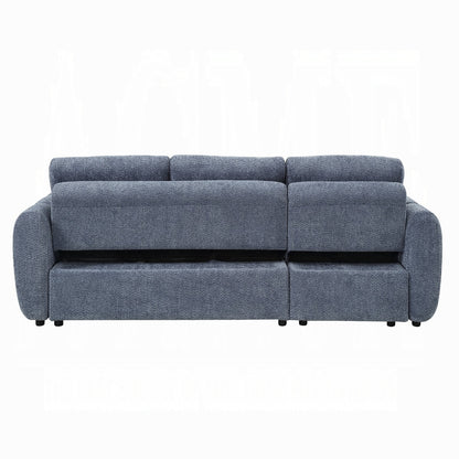 Nuriel Reversible Sectional Sofa w/Sleeper & Storage - Blue Boucle