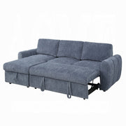 Nuriel Reversible Sectional Sofa w/Sleeper & Storage - Blue Boucle
