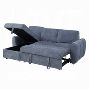 Nuriel Reversible Sectional Sofa w/Sleeper & Storage - Blue Boucle