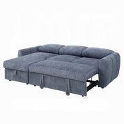 Nuriel Reversible Sectional Sofa w/Sleeper & Storage - Blue Boucle