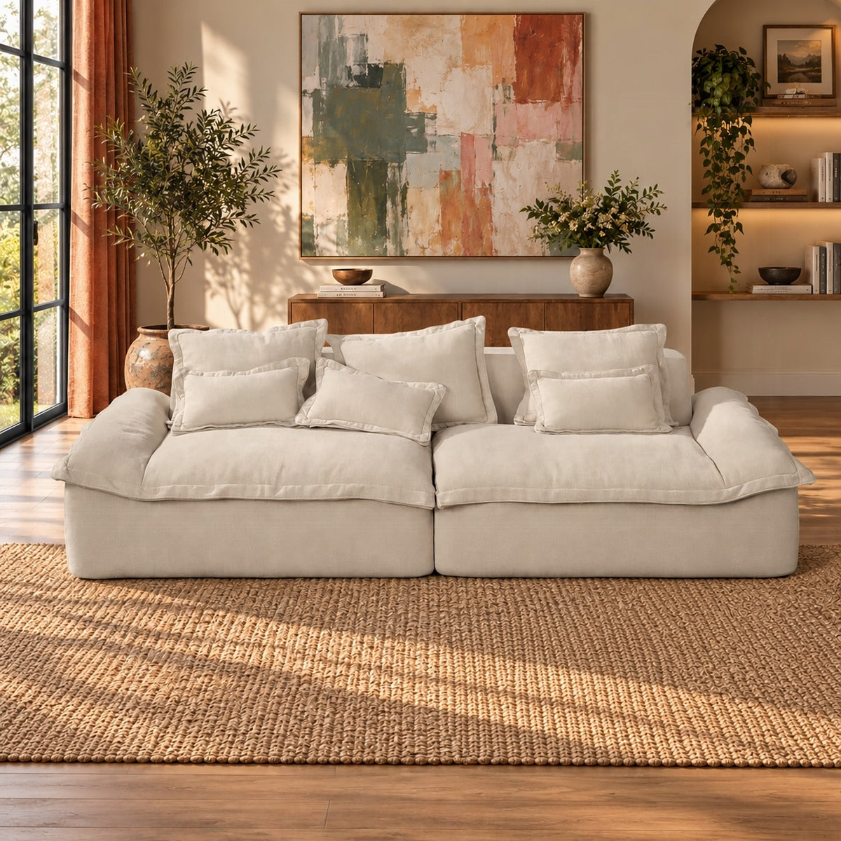 Jesse Oversized Sofa w/6 Pillows