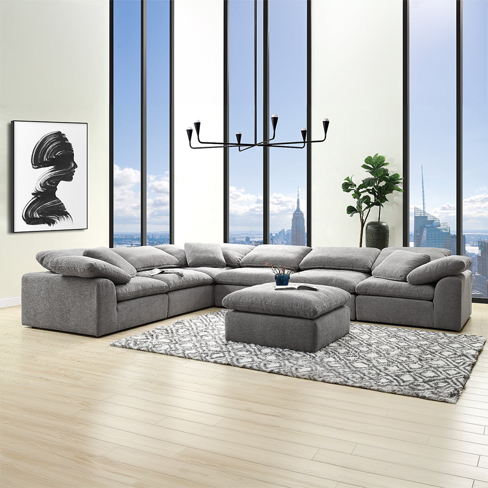 Naveen Modular - Armless Chair - Gray Linen