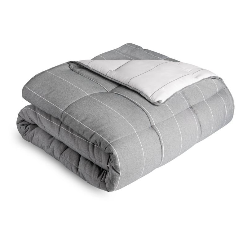Juego de edredón Chambray Twin con tejido alternativo de plumón