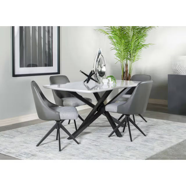 Silla de comedor tapizada Montclair negra (juego de 4)