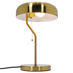 Lámpara de mesa Metro con exterior dorado e interior blanco