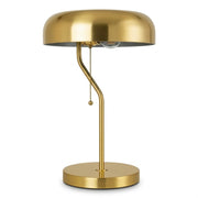Lámpara de mesa Metro con exterior dorado e interior blanco
