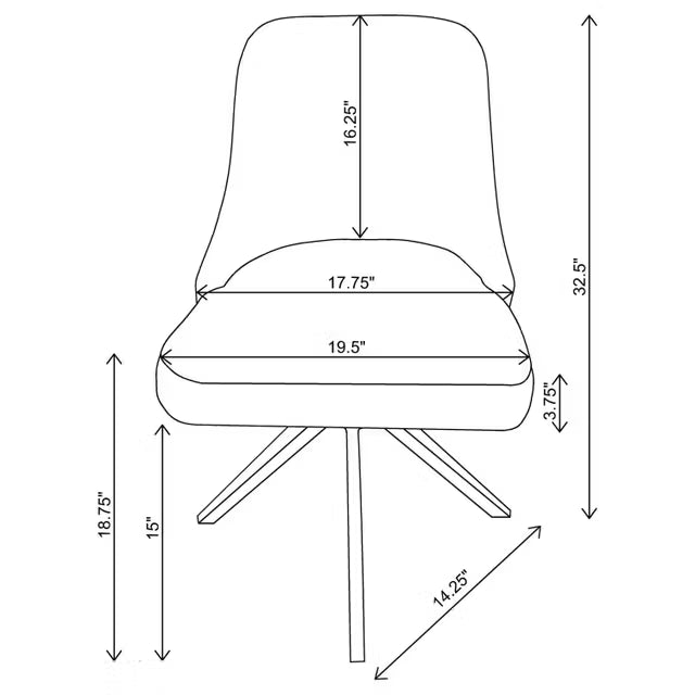 Silla de comedor tapizada Montclair negra (juego de 4)