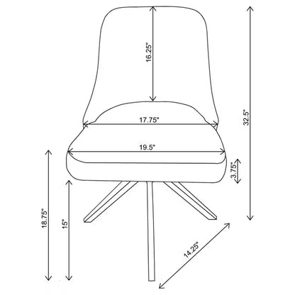 Silla de comedor tapizada Montclair negra (juego de 4)