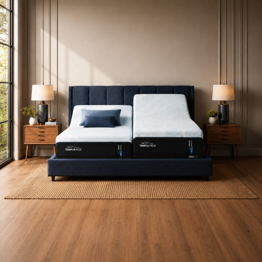 Adjustable mattress in a modern bedroom