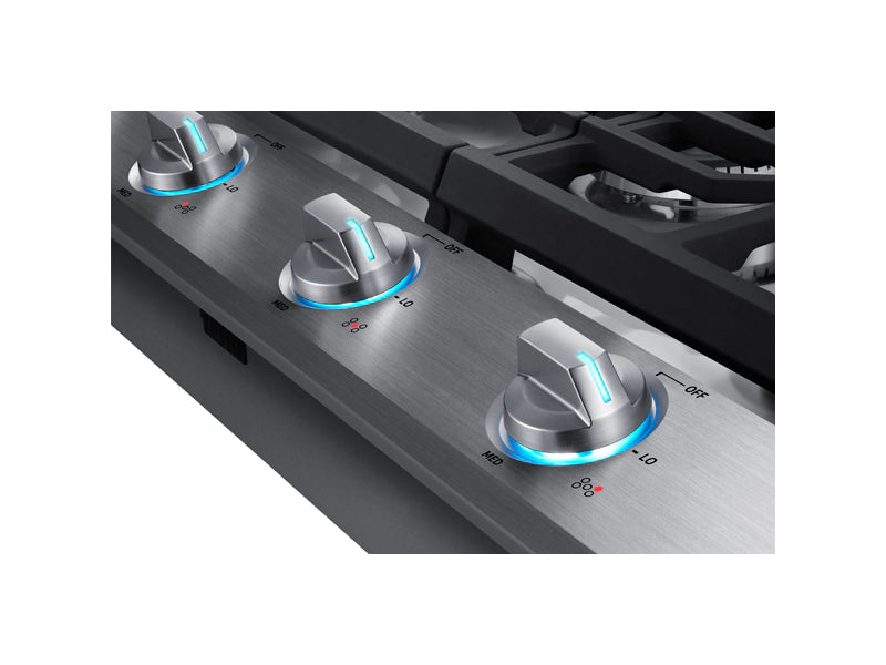 36" Smart Gas Cooktop with Illuminated Knobs in Stainless Steel