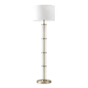 Nimbus Brushed Nickel Floor Lamp with 3-Way Rotary Switch Clear Glass Body  Metal Base