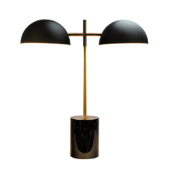 Nova Hydro Black Table Lamp with On/Off Switch Double Lamp with Faux Marble Base