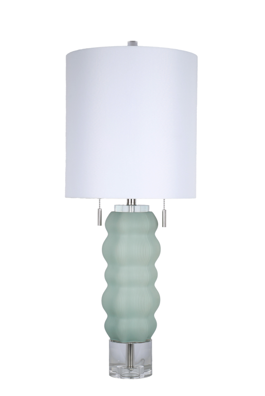Oceanic Wave Glass & Crystal Table Lamp (Case Pack 2)