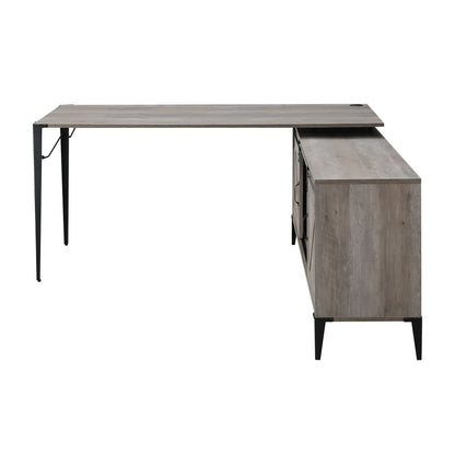 Zakwani Writing Desk - Gray Oak & Black