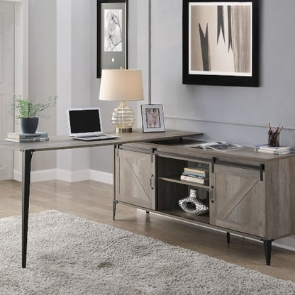 Zakwani Writing Desk - Gray Oak & Black