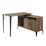 Zakwani Writing Desk - Rustic Oak & Black (48"W x 48"D x 31"H)