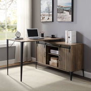 Zakwani Writing Desk - Rustic Oak & Black (48"W x 48"D x 31"H)