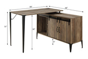 Zakwani Writing Desk - Rustic Oak & Black (48"W x 48"D x 31"H)