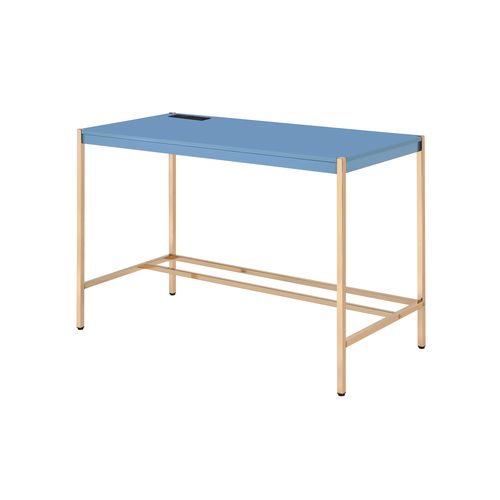 Midriaks Writing Desk W/USB - Navy Blue & Gold